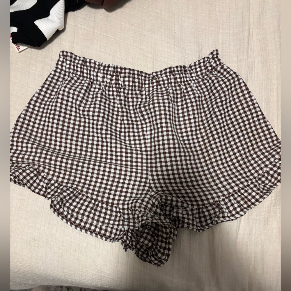 Wild Fable Brown Gingham Shorts